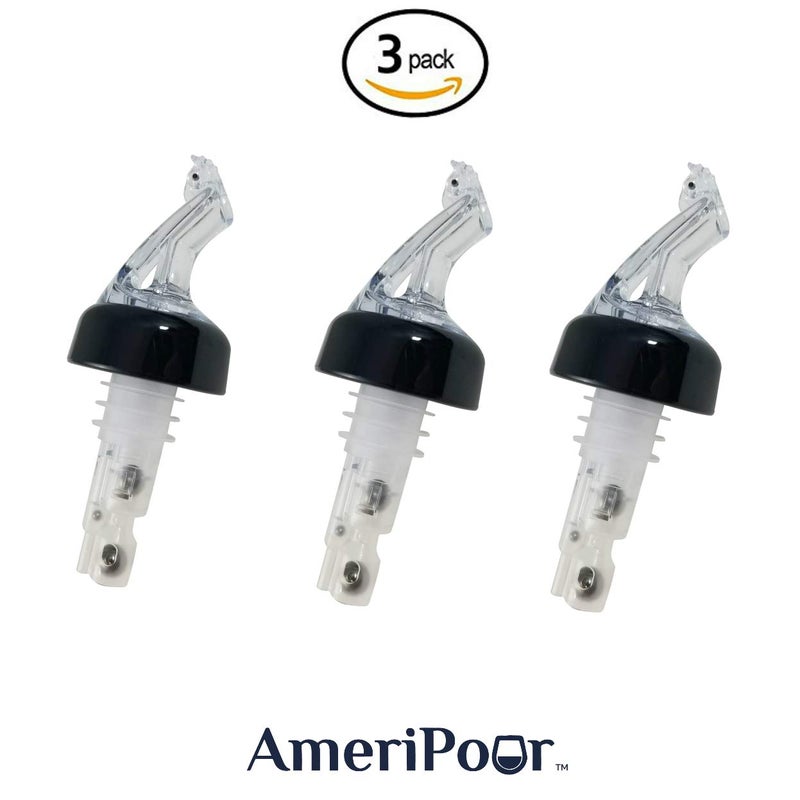 AmeriPour - Measured Pourer - Liquor Bottle Pourers - Collared - (3pk) Made 100% In USA. Bar Spouts That Don't Leak - No Cracks. A Perfect Pour Everytime. Great For Wine! (Clear, 2oz 60ml) - 3 Pack) - Image 2